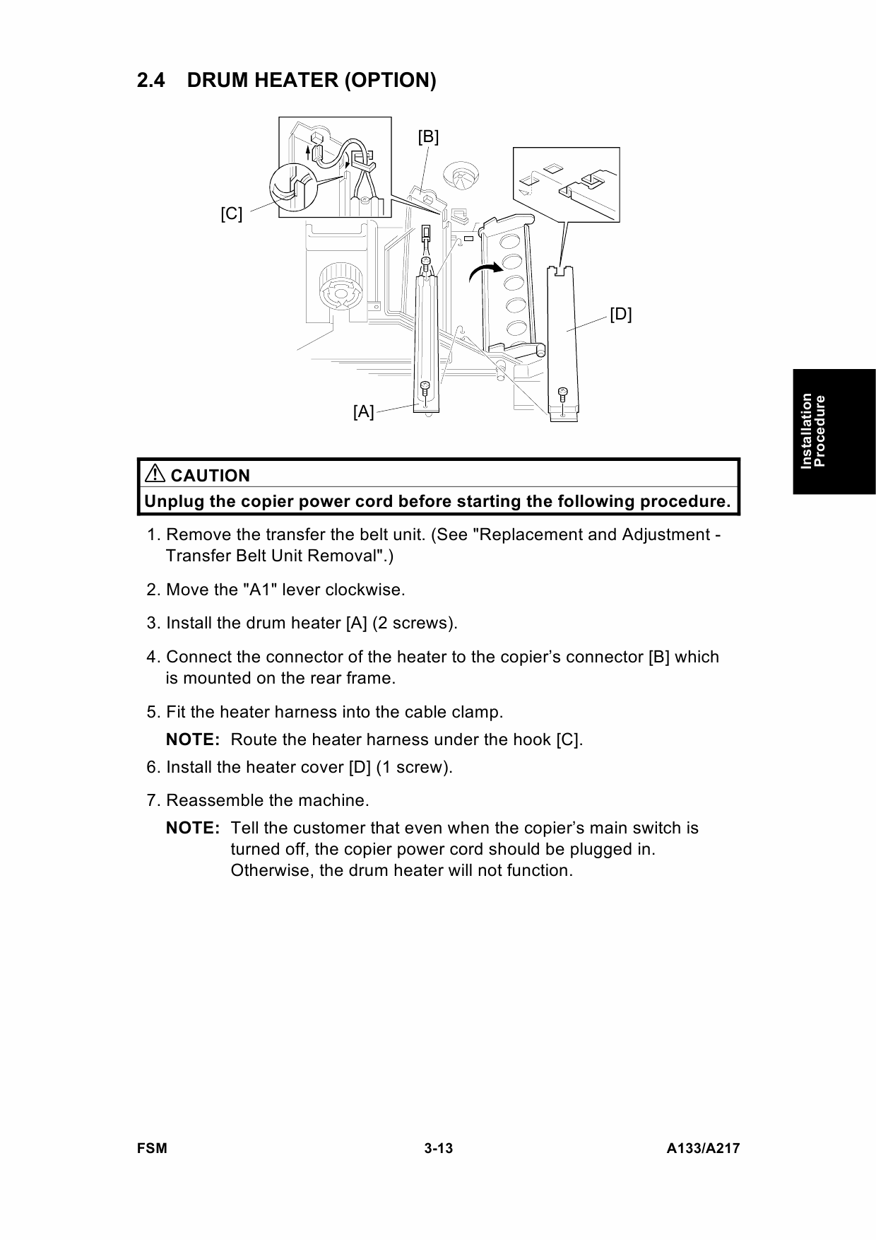 RICOH Aficio 400 500 A133-A217 Parts Service Manual-2